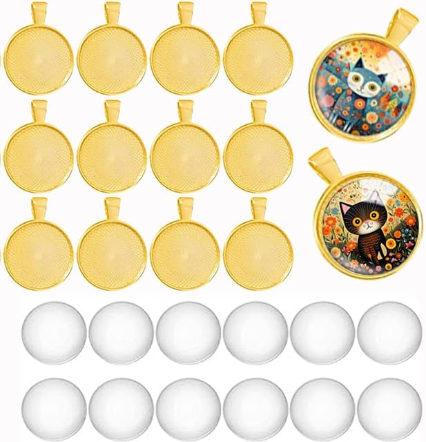 DAHI Bezel Pendant Trays for Jewelry Making DIY Round Pendant Tray Charm Bezel Blanks Setting Cabochon Blank Base for DIY Jewelry Findings Making,Crafting Photo,Necklace,Pendant Making Visit the Oubaka Store