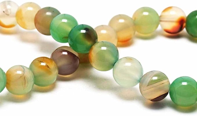 Natural Stone Beads for Jewelry Making - 6mm Gemstone Round Beads for Bracelets(59-62pcs, Peacock Agate)