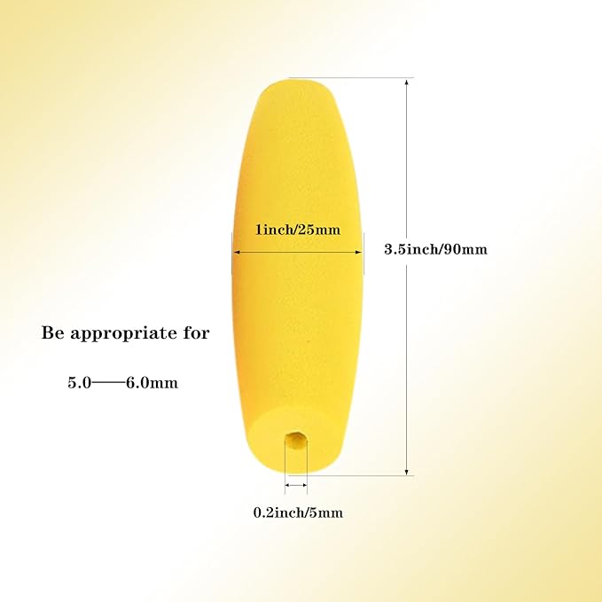 HEYLEAYAR Yellow Crochet Hooks Grips, 5Pcs Ergonomic Crochet Hook Handle, Foam Grip Handle Crochet Accessories Fits 5mm to 6mm Crochet Needles