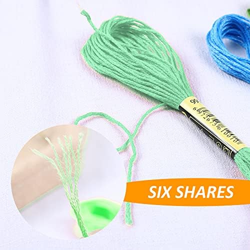 Embroidery Floss Kit-24 Skeins Premium Cross Stitch Thread for Knitting, Embroidery Stitching and Cross Stitch Project (Light Green)