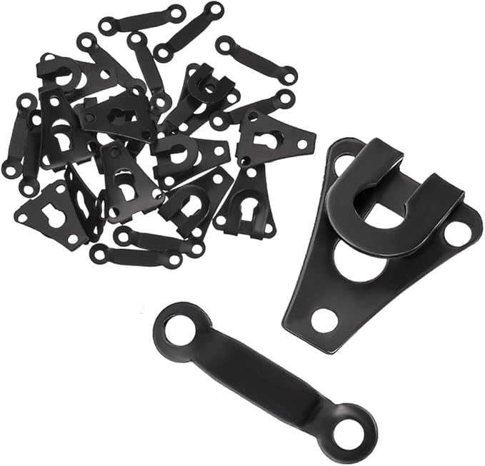 24 Sets Sewing Hook and Eye Closure – Pants Clasp - Clothing Hook Fasteners - Bra Hooks Metal - Pants Clips for Waist - Set for Trousers Skirt Dress Sewing DIY Craft Accessories – Black