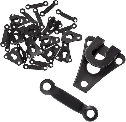 24 Sets Sewing Hook and Eye Closure – Pants Clasp - Clothing Hook Fasteners - Bra Hooks Metal - Pants Clips for Waist - Set for Trousers Skirt Dress Sewing DIY Craft Accessories – Black