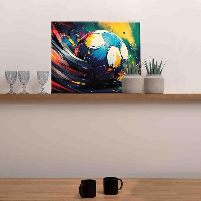 Paint by Numbers for Adults,Rustic Soccer,DIY Acrylic Watercolor Painting by Numbers for Kids Beginners Abstract Colorful Painting Arts Craft On Canvas Home Wall Decor(16X20 inches DIY Frame)