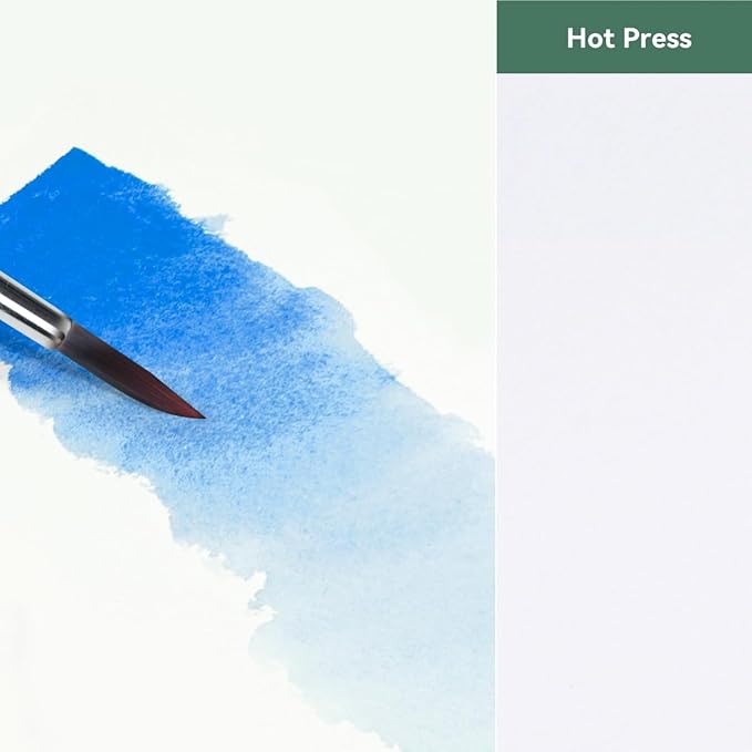 Lightwish Watercolor Journal, 100% Cotton Hot Press Art Supplies Watercolor Paper7.6” x 5.1”, 20 Sheets (140lb/300gsm), Acid-Free for Watercolors, Gouache, Acrylics