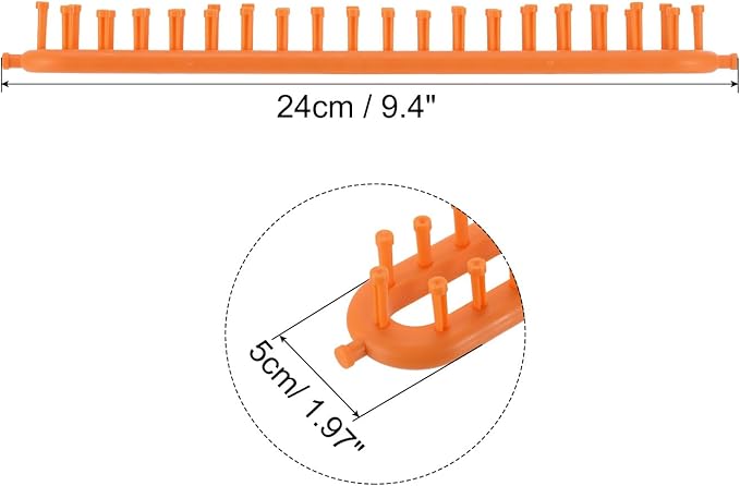PATIKIL 38 Hooks 36cm Knitting Loom Machines Kit, Dense Teeth Darning Weave Tool with Accessories for Scarf Sweater Shawl Blankets Mending Weaving Stitching, Yellow