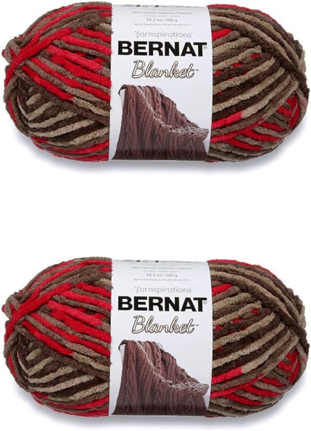 Bernat Blanket Raspberry Trifle Yarn - 2 Pack of 300g/10.5oz - Polyester - 6 Super Bulky - 220 Yards - Knitting/Crochet