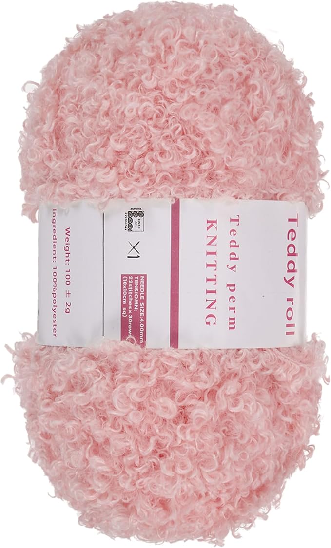 MECCANIXITY 1 Skeins Eyelash Yarn Fur Soft Fluffy Chunky Polyester Yarn Fuzzy Dark Pink for Crocheting Knit DIY Clothes Bag - 55Yard/50m, 3.53oz