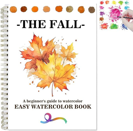 Workbooks Coloring Book Beginner Friendly Painting Kit Easy Nature Scenes Painting Set Art Crafts for Creative Exploration Gift for Adults (The Fall, Without Palette)