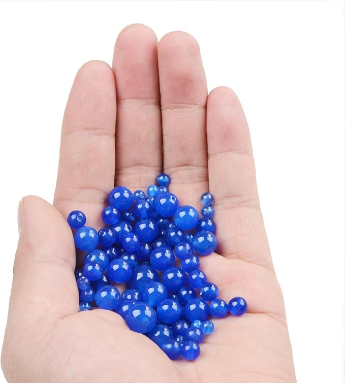 bymitel 8mm natural blue agate round beads gemstones genuine with 140pcs diy jewelry making unisex (8mm 140pcs, blue agate)