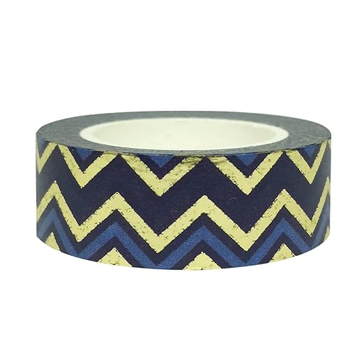Wrapables Colorful Washi Masking Tape, Midnight Passion Chevron