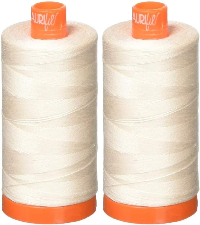 2-Pack - Aurifil 50WT - Oyster (2405) Solid - Mako Cotton Thread - 1422 Yards Each