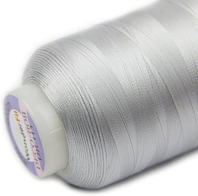 Wonderfil DecoBob Cottonized Polyester Thread, 80 Weight, 2187 Yards (DBL113 Dove Gray)