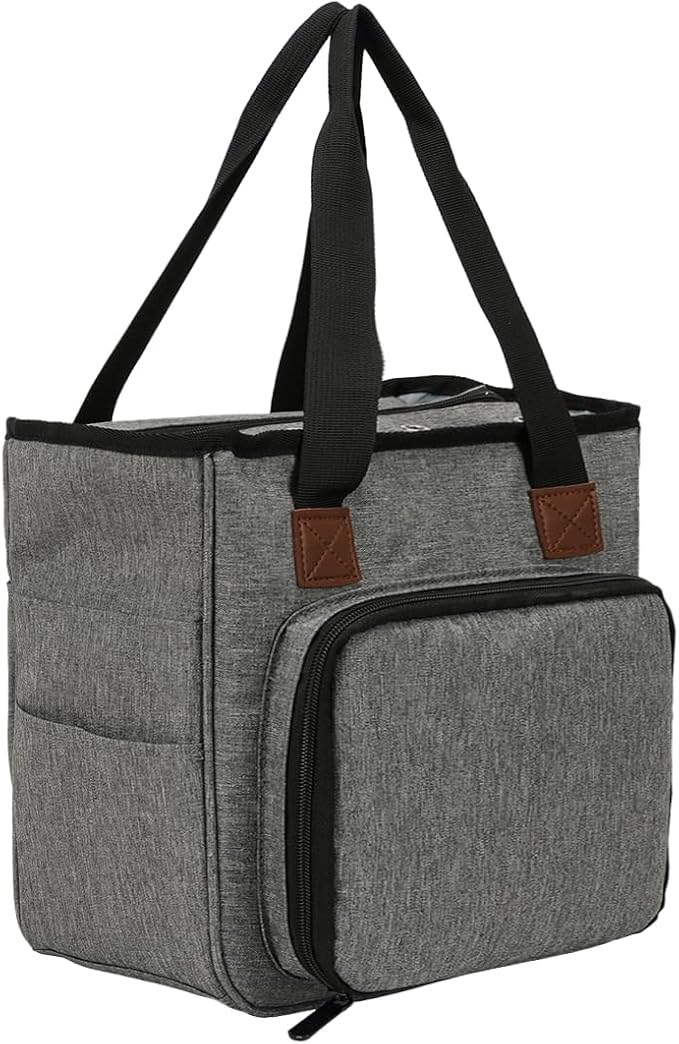 ZBEZBE Knitting & Crochet Tote Bag, Multi-Pocket Yarn Storage Organizer, Portable Yarn Holder for Knitting Needles, Crochet Hooks, Yarn Skeins & Craft Supplies