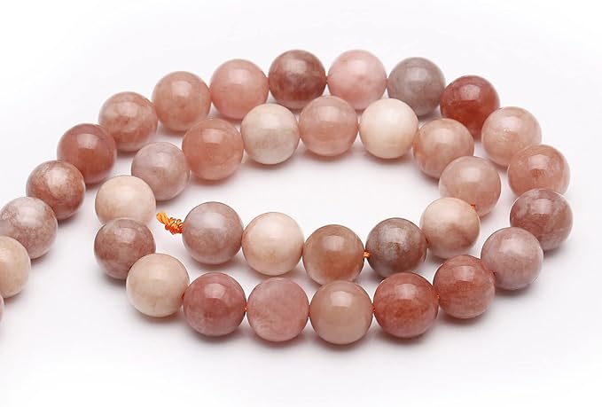 youngbling natural gemstone beads for jewelry making,8mm sunstone polished round smooth stone beads for bracelet necklace 15 inch