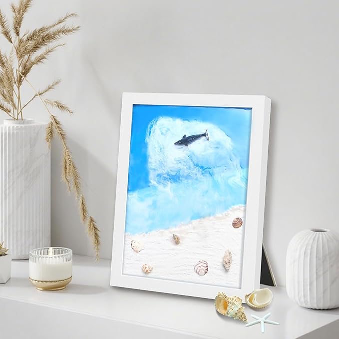 SanerDirect DIY Crafting Beach Ocean with Resin Art Kit, Themed Gifts for Adult, Girls, Couples, Ideal Resin Painting Gift Choice for Mother's Day, Halloween, Christmas, a Variety of Holidays