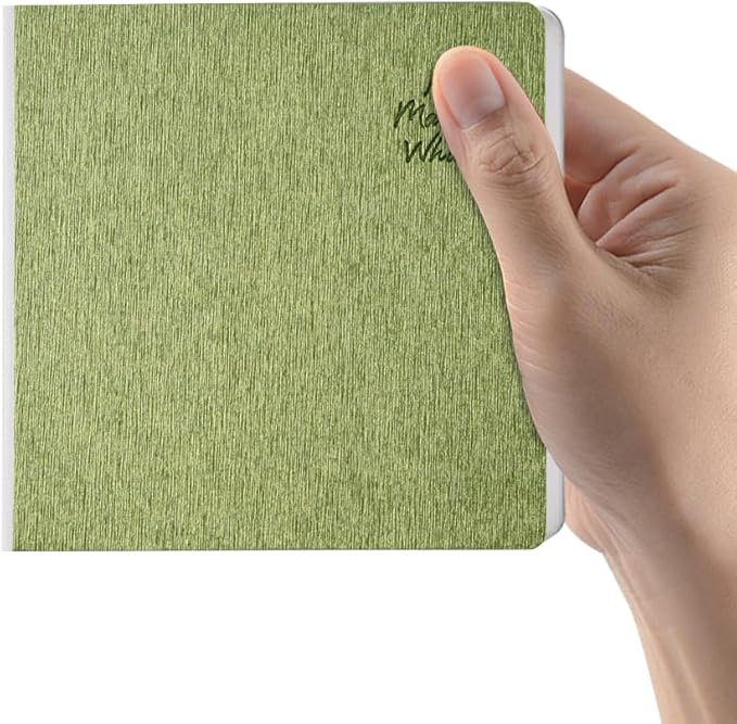 Mifuner Grass Green Hardcover Sketchbook Square Hardbound Sketch Journal 4.7 x 4.7 Inch 42 Sheets Art Book 250GSM Ultra Smooth Paper Ideal for Pencils,Water Color Pen,Marker Pen