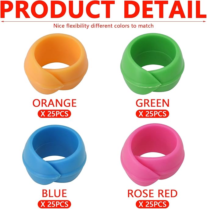 BDS-HOME 100Pcs Thread Spool Savers Spool Covers&Huggers Embroidery Floss Silicone Organization Prevent Thread Tails from Unwinding, No Loose Ends for Sewing Thread Spools, 4 Bright Colors, mulitple