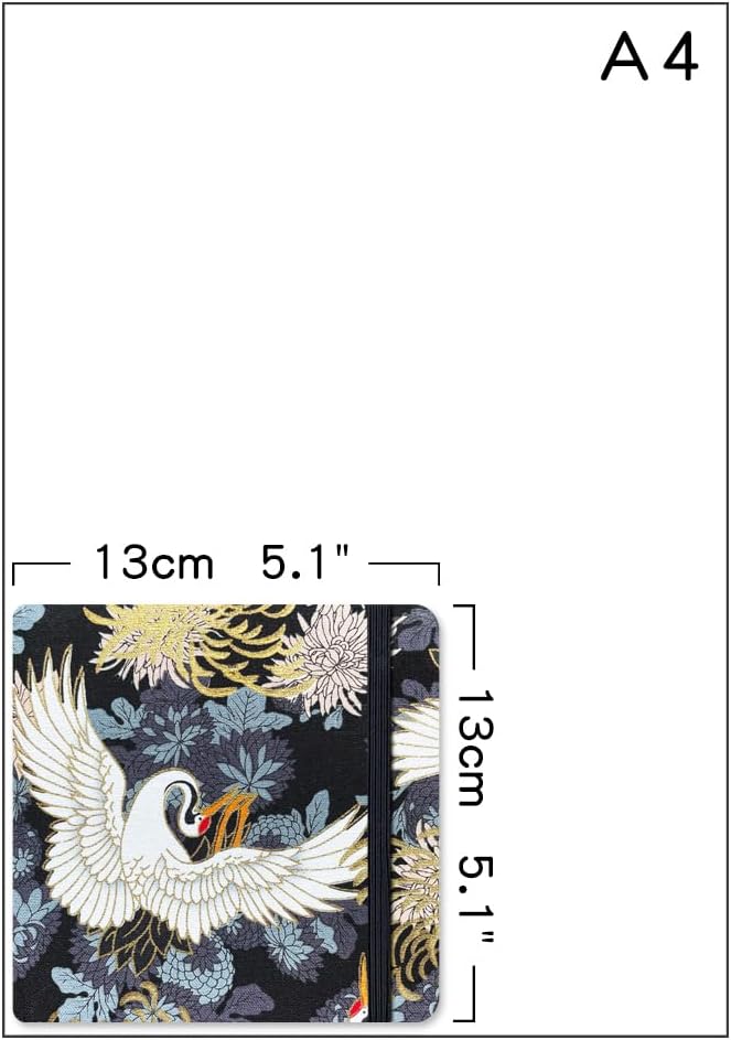 Mifuner Square 5x5 Bleedproof Marker Paper Pad,110 GSM Alcohol Ink Bristol Paper Sketchbook,Handmade Journal 88 Sheets (176 Pages) Markers Ink Mediums Art Sketch Book White Crane