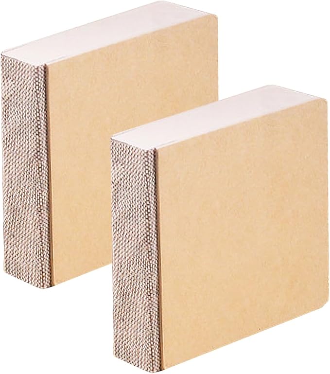 Hibmisy 2 Pack Sketchbook, 140LB/230GSM Drawing Paper, 58 Sheets Each, Sketch Book for Alcohol Markers, Watercolor, Acrylic Paint, Drawing & Quick Notes (Brown, 3"x3")
