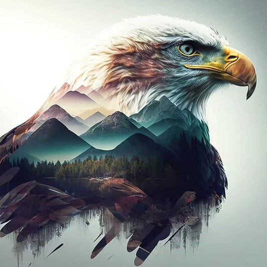 Meothan Diamond Art Kits for Adults, 5D DIY Eagle Diamond Painting Kits for Beginners, Diamond Dots Gem Arts Crafts Kits for Living Room Bedroom Home Wall Decor Offices12X12 Inch