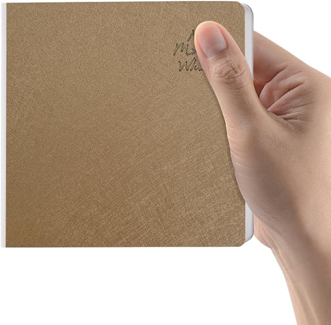 Mifuner Pink Champagne Hardcover Sketchbook Square Hardbound Sketch Journal 4.7 x 4.7 Inch 42 Sheets Art Book 250GSM Ultra Smooth Paper Ideal for Pencils,Water Color Pen,Marker Pen
