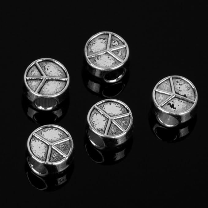 RUBYCA 50pcs Tibetan Silver Tone Spacer Beads Fit European Charms Bracelet Pacific Design