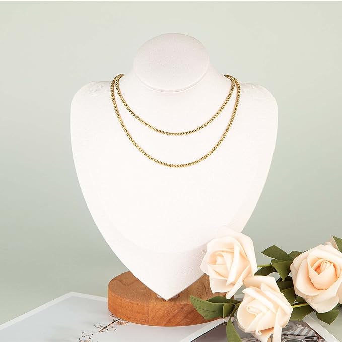 KYUNHOO 16.4 Feet Gold Plated Rolo Chain Spool 304 Stainless Steel Chain for Jewelry Making Beaded Box Link Chain Bulk for Necklace Bracelet DIY with Jump Rings and Lobster Clasps