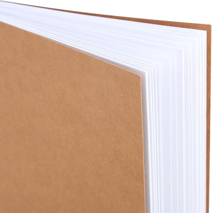 Paper Junkie Bulk Notebooks - A6 4 x 6-Inch, Kraft, Unlined, Pack of 24 - Blank Sketchbook & Mini Sketch Pads for Kids - Nature Journal for Kids & Craft Paper Notebooks