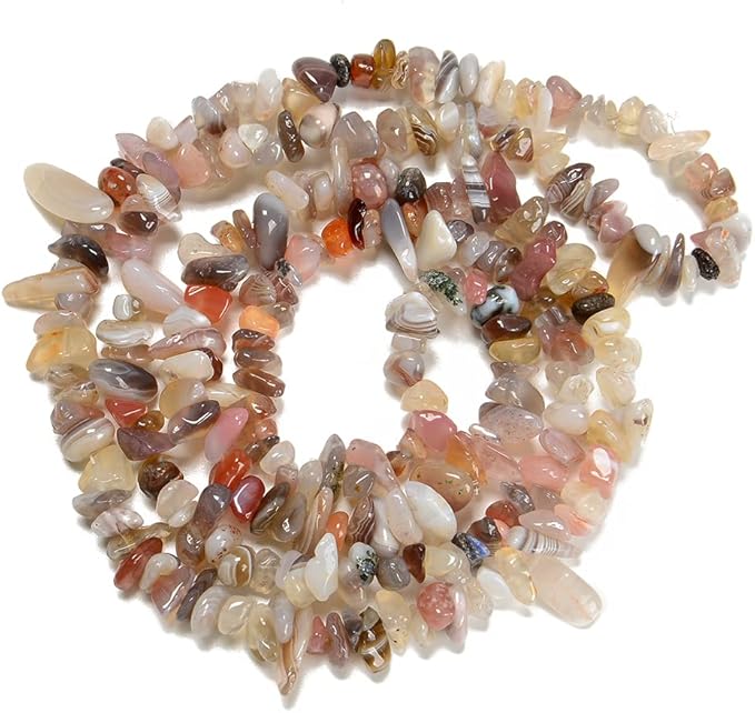 7-8mm Natural Botswana Agate Gemstone Chips Beads Healing Crystals Waist Bracelets Necklace Kit Irregular Stone DIY Crafts Design Jewelry Making