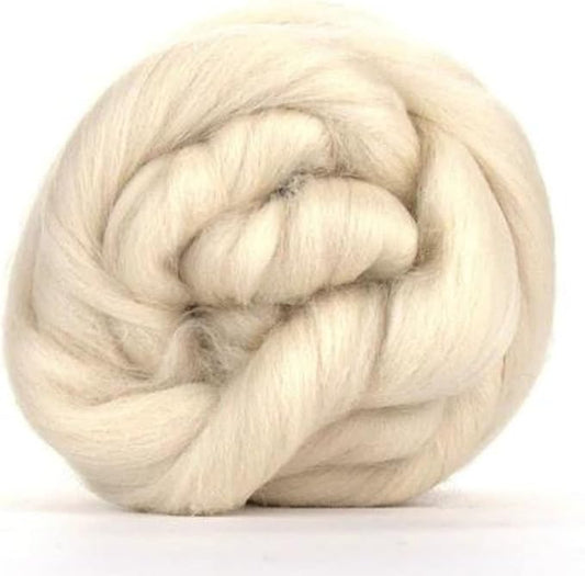 Revolution Fibers Merino Wool Combed Top | 1 lb Premium Wool Roving | 22 Micron, Best Merino Wool for Spinning, Tapestry, Needle Felting, Big Yarn Roving and Wall Hangings (Oyster)