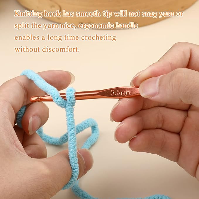 5.5mm Aluminum Crochet Hook, Smooth Crochet Needles, Knitting Needles for Yarn Craft, Great Handmade DIY Present for Friends, Random Color