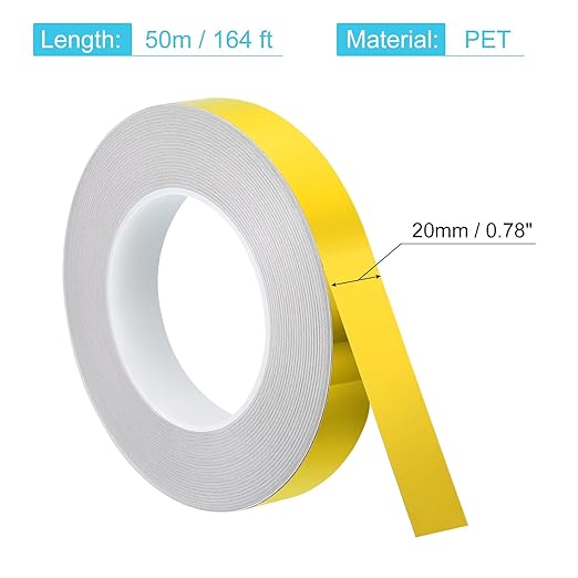 uxcell Metallic Tape, 0.78 in x 164 ft Self Adhesive Metalized Polyester Film Tape Waterproof Shiny Washi Tape for Walls Graphic Arts Gifts Wrapping Crafts Decoration, Gloss Gold