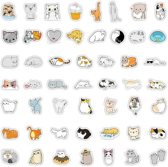 50Pcs Waterproof Vintage Stickers,Scrapbooking Supplies Kit,Aesthetic Decorative Craft Sticker for Planner, Bullet Journaling, Junk Journal, Water Bottles, Laptop, Retro Craft.Big Cat