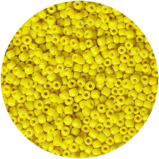 Bala&Fillic Opaque Yellow Color 4mm Seed Beads About 1200pcs/100Grams in Bag, 6/0 Glass Craft Beads for Making Bracelet and Necklace (Ture Yellow)