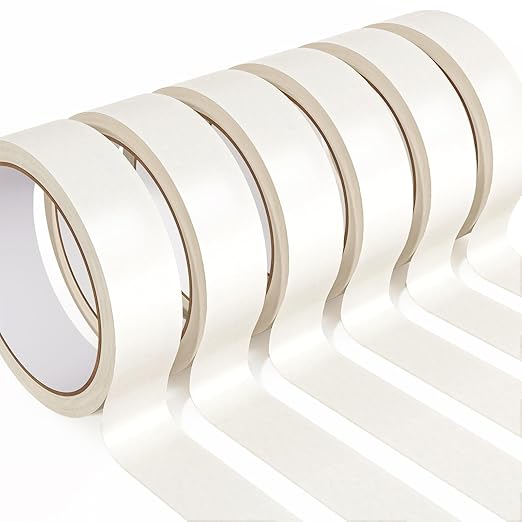 HongWay Masking Tape 1 Inch, 6 Rolls x 22yd (132yds in Total) Painters Tapes for Painting Labeling Arts Crafts, Easy Removal, No Residue (0.94in White)