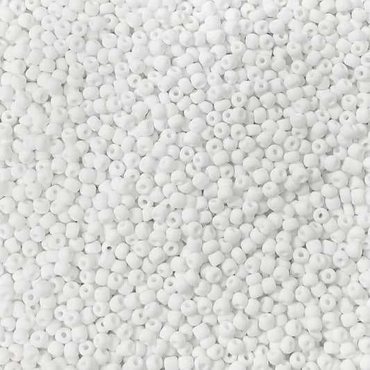 Bala&Fillic Frosted White Color 3mm Seed Beads About 3600pcs/100Grams in Bag, 8/0 Glass Craft Beads for Making Bracelet and Necklace (Frosted White)