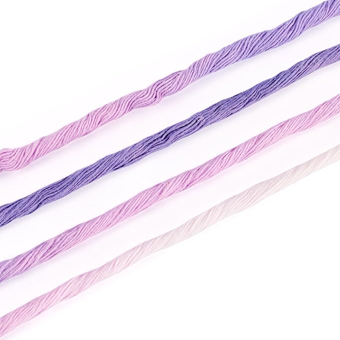 21.87 Yards Medium Slate Blue Single Strand Macrame Cord 3.5mm Gradient Colored Cotton Cord Colorful Twine Bohemia Soft Cotton Rope Yarn for DIY Craft Knitting Crochet Wall Plant Hanger Home