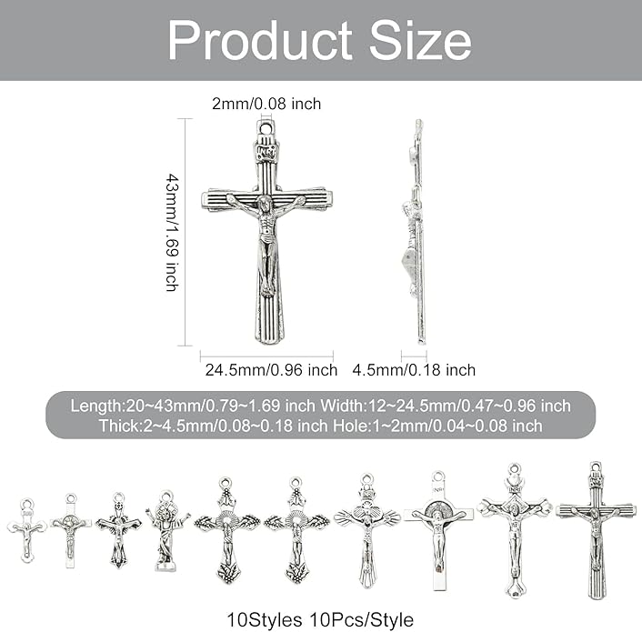 Antique Silver Cross Drink Insect Animal Theme Charms for DIY Jewelry Bracelet Necklace Earring Keychain Decor
