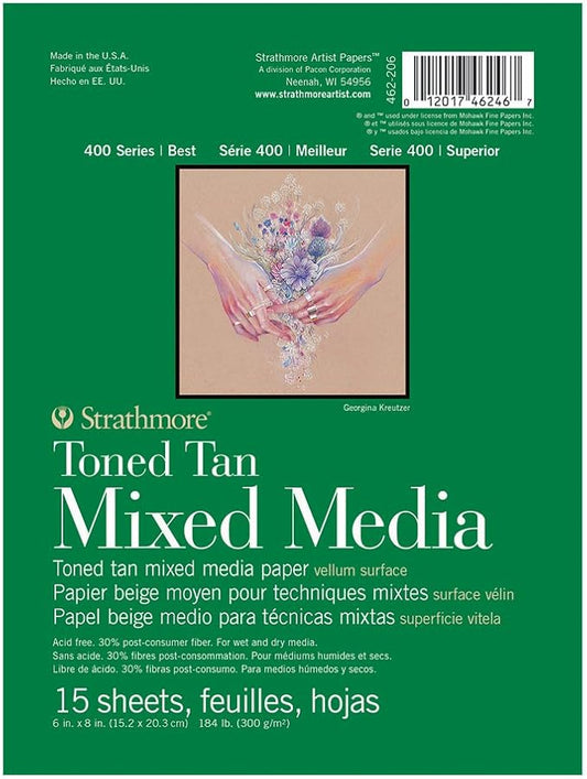 Strathmore Toned Mixed Media Paper Toned Tan 6"X8"-15 Sheets -62462206