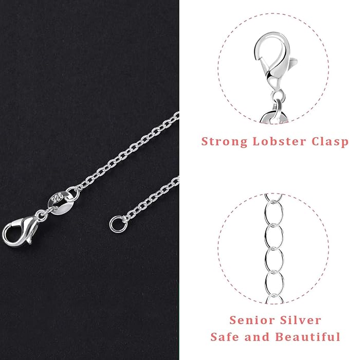 sannix 30 pack necklace chains, silver necklace chain bulk plated cable chain necklace for jewelry making, 18 inch
