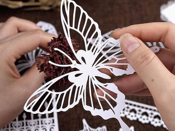 Vintage Scrapbook Paper Lace for Scrapbooking Supplies Kit,Diuhofart 40 Pcs Decorative Paper Cutouts for Junk Journaling,DIY Craft Album Planner Embellishments,Card Making