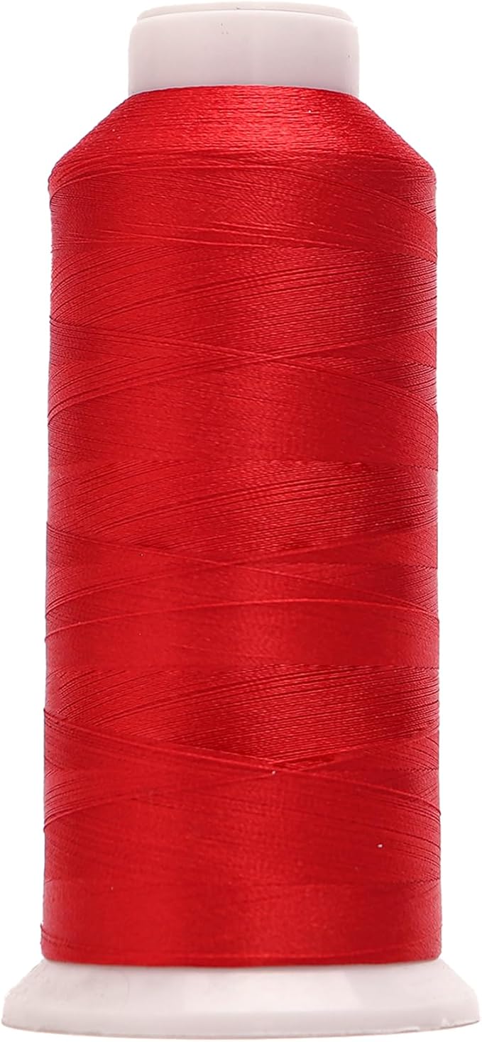 High Tenacity Polyester Embroidery Machine Thread 40WT(120D/2) 4000M Per Spool for Commercial and Domestic Embroidery Machine (Christmas Red-1839)