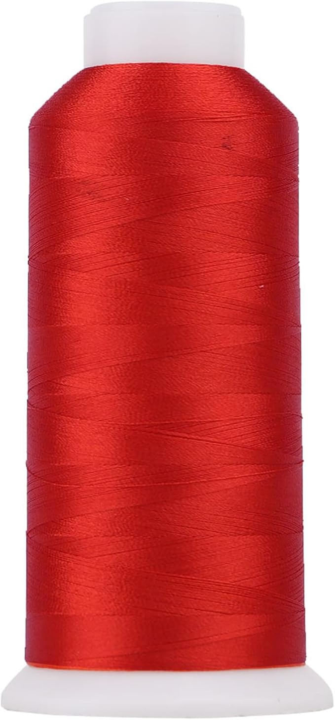 High Tenacity Polyester Embroidery Machine Thread 40WT(120D/2) 4000M Per Spool for Commercial and Domestic Embroidery Machine (Tomato Red-1878)