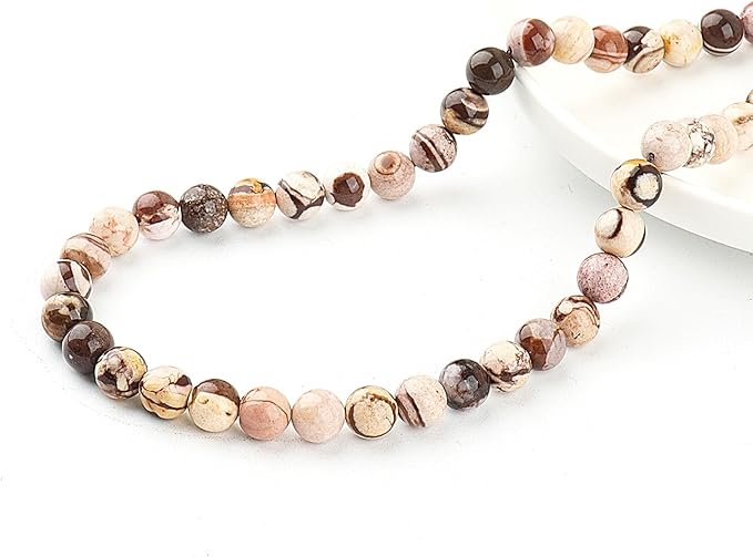 Natural Stone Beads for Jewelry Making - 10mm Gemstone Round Beads for Bracelets(35-37pcs, 10mm, Australian Zebra)