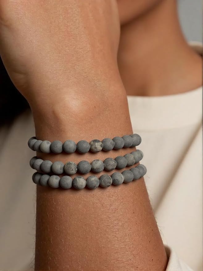 Stone Beads, 45pcs Matte Black Labradorite, 8mm Round Loose Beads for Jewelry Making, Bracelets, with Bag, String & Card