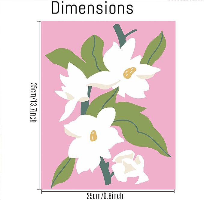cupmod Flower Paint by Numbers for Adults Kids Beginners,Easy Acrylic Paint by Number Kits on Canvas Without Frame,Oil Painting Kits Present for Home Wall Decor 9.8x13.7inch