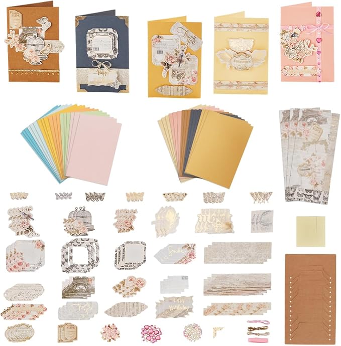 AHANDMAKER DIY Envelope & Card Making Kits, Handmade Greeting Card Sets Make Your Own Card Crafts Teacher Appreciation Cards for Festival Mother's Day Christmas Birthday Classroom Exchange Gift