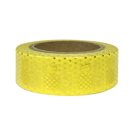 Wrapables Colorful Washi Masking Tape, Golden Pineapple Yellow