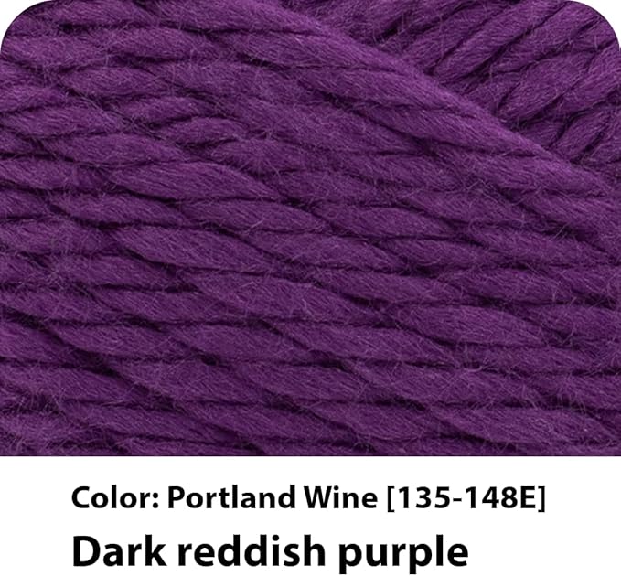 Lion Brand Yarn Hometown Yarn, Super-Bulky Yarn for Knitting, Crocheting, and Crafting, 3 Pack, Portland Wine