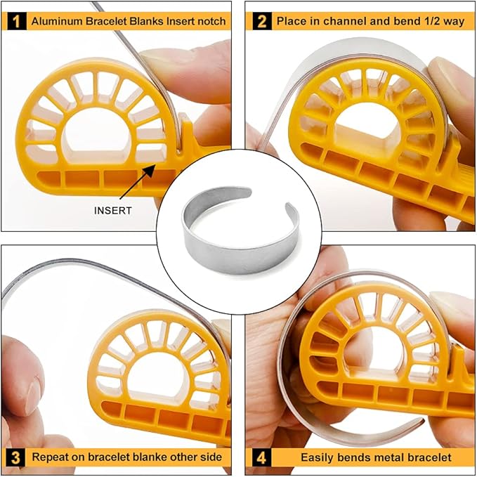 OWDEN Premium Metal Stamping Tapered Bracelet blanks,Width:5/8 inch and Length: 6 inch, Thickness: 1.5mm,10Pack Aluminum Bracelet Tapered Blanks for Jewelry Stamping Working.